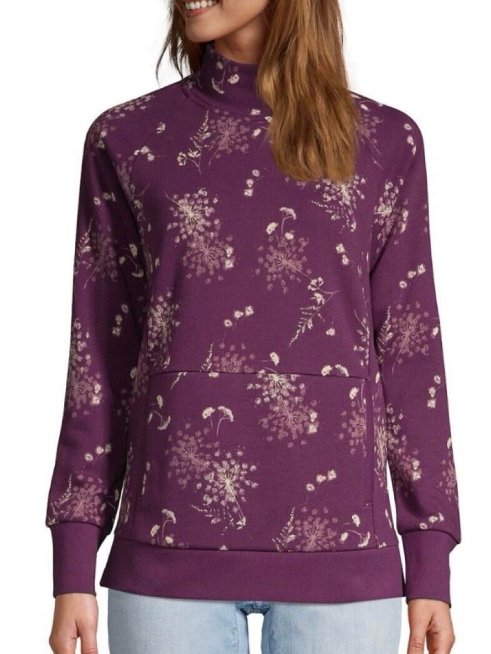 Land’s end Mock neck pullover cotton blend